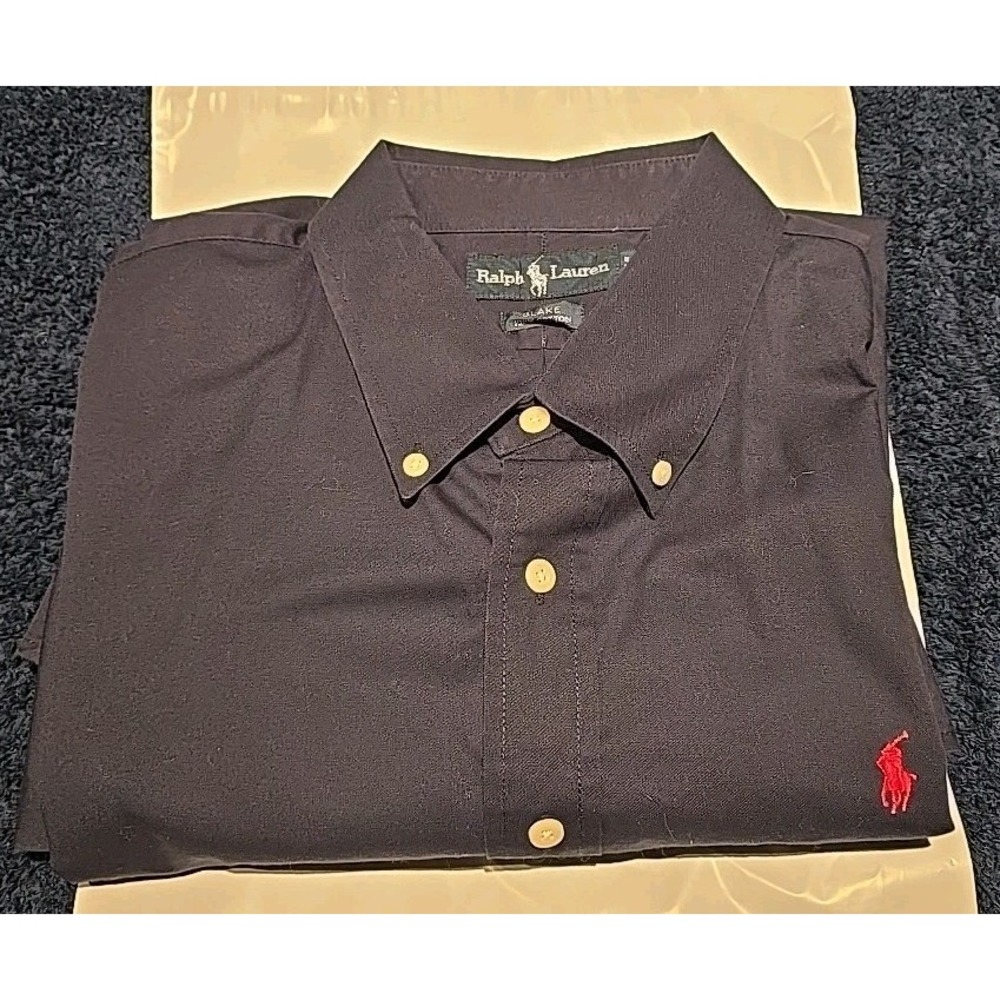 Polo Ralph Lauren Blake Shirt, Navy Blue, Large, 100% Cotton‎